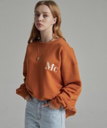 [MCT 5011]자수 오버핏 맨투맨(오렌지)