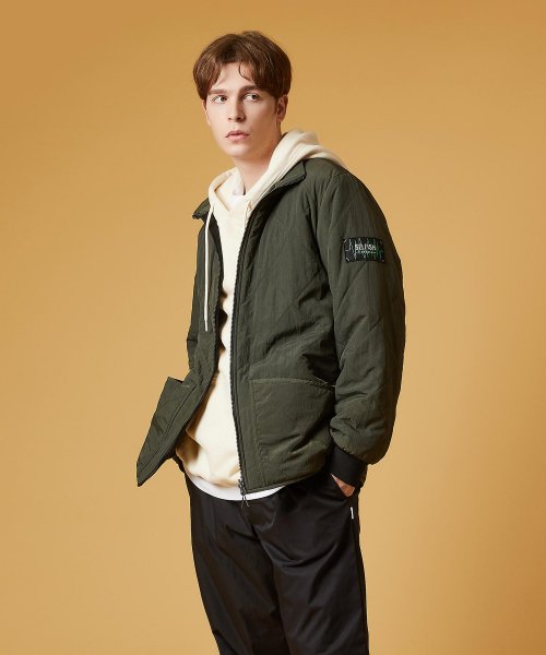 Двусторонний стеганый блузон (SCF3JP02) (KHAKI+BLACK)