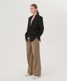 Straight Wide Pants - Brown