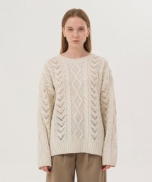See-through Cable Knit - Ivory
