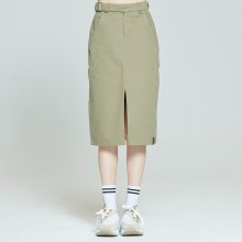 FRONT PLACKET SKIRT_KHAKI