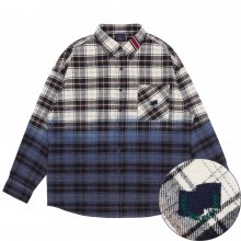 GRADATION CHECK SHIRT_NAVY