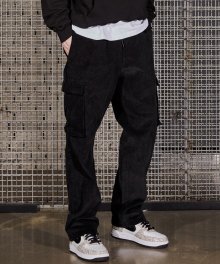 Corduroy Cargo Pants Black