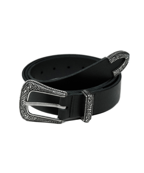 [Real leather] Western hardleather belt