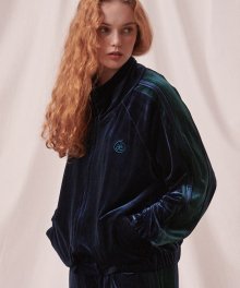 Unbal velvet 트랙 집업 자켓 AZIP303(navy)