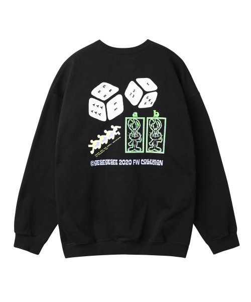 【YESEYESEE】Y.E.S TRICK SWEATSHIRTS / BLACK 예스아이씨(YESEYESEE) Y.E.S Trick Sweatshirts Black - 사이즈