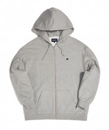 W LOGO  HOOD ZIPUP (GREY)