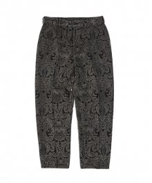 FLORAL JACQUARD PANTS (BLACK)