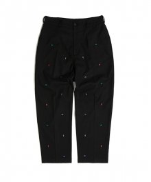 DIAMOND EMBROIDERY  PANTS (BLACK)