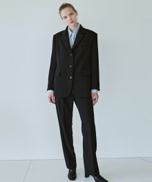 Basic Suit Jacket+Slacks Set Up_Black