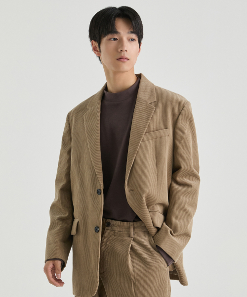 무신사 스탠다드() 오버사이즈 코듀로이 블레이저 [베이지] 상품 이미지