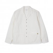Chambray Open Collar Shirts Jacket / Natural