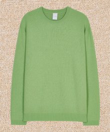 CASH BLENDED WOOL ROUND KNIT_AVOCADO GREEN
