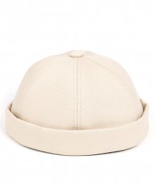 LB TWILL BRIMLESS CAP (ivory)