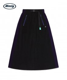 [Mmlg] S/B FLEECE SKIRT (BLACK / PURPLE)