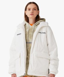 REVERSIBLE SHERPA PADDED JACKET - WHITE