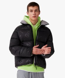 REVERSIBLE GOOSE SHORT DOWN JACKET - BLACK