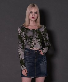 20ICMFW015 Slash flower sleeve_Green