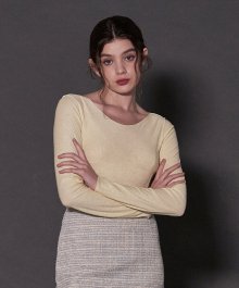 20ICMFW017 Line long sleeve_Light yellow