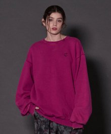 20ICMFW023 C logo pigment sweatshirt_Raspberry plum