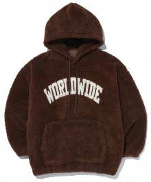 WORLDWIDE LOGO SHEARLING HOODIE_BR