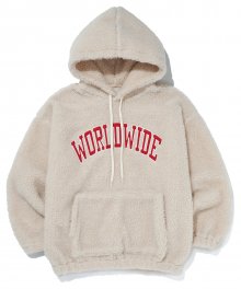 WORLDWIDE LOGO SHEARLING HOODIE_IV