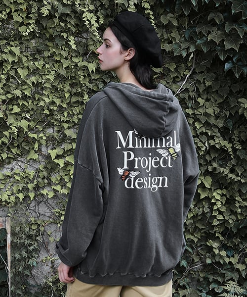 미니멀프로젝트(MINIMALPROJECT) 피그먼트 허니비 오버핏 후드 MHT111 [DARKGRAY] - 52,800원 | 무신사 스토어