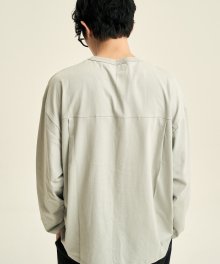 Deep Tuck L/S T-Shirts [Light Grey]