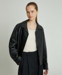 앤드로스(ANDROS) [ESSENTIAL] Bari Crop Leather Jacket