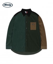 [Mmlg] M/T CORD SHIRT (MULTI GREEN)