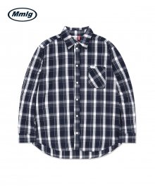 [Mmlg] EMEMELGE CHECK SHIRT (NAVY)