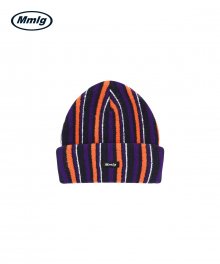 [Mmlg] BRUSHED STRIPE BEANIE (PURPLE)