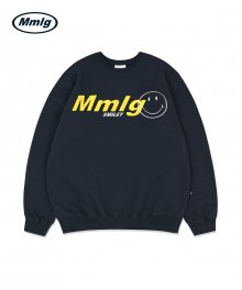 [Mmlg] EMB. Smiley® SWEAT (PURPLE NAVY)