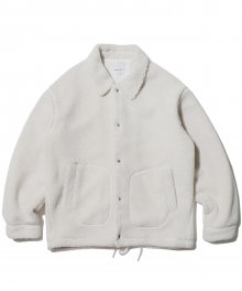 Button Fleece Jacket Ivory