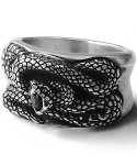 흑야(HEUKYA) stone snake ring(black)