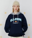 엘레쎄(ELLESSE) [ELLESSE X MAINBOOTH] 배색 후드티셔츠 (네이비)_EK3ULTR007