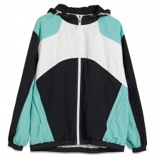 COLOR BLOCK HOODED MINT WIND BREAKER