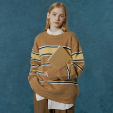 SMALL ORIGINAL LOGO STRIPE KNIT-CAMEL