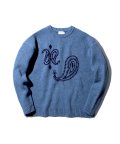 Big Paisley Sweater Grey Blue