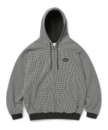 Houndstooth Hooded Jacket Black/White