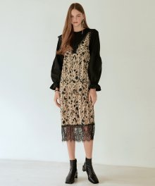 Lace Mix sleeveless Dress  Leopard