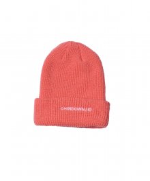 BASIC BEANIE CHINDOWN EMBROIDERED (LIVING CORAL)