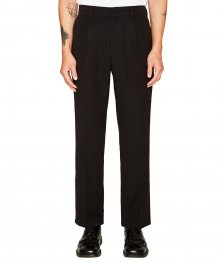 TOM SIDE CUT STRAIGHT BLACK SLACKS