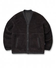 DROP SHOULDER REVERSIBLE CARDIGAN(charcoal)