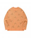 333 Pattern Knit Pullover/Orange