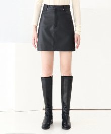 Leather short skirt