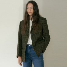 wool check jacket (khaki)