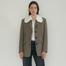 wool check jacket (beige)