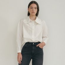 ruffled cotton blouse (off white)