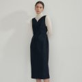 wool silhouette dress (navy)